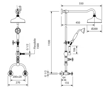 JAMES - Wall-mounted shower panel with hand shower by Park Avenue - view 3